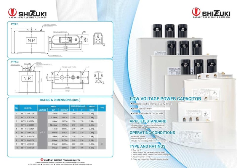 Các dòng sản phẩm tụ bù Shizuki